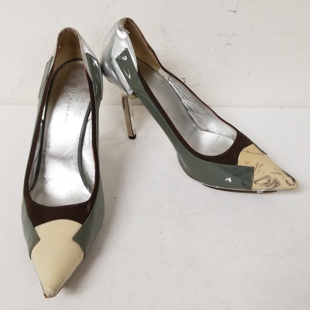 Balenciaga Colorblock Slip On Pumps Heels Size 38